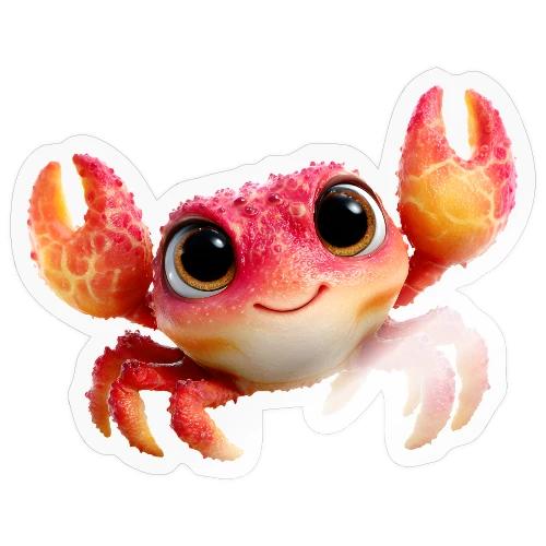 Cheerful Red Baby Crab Character - Sticker