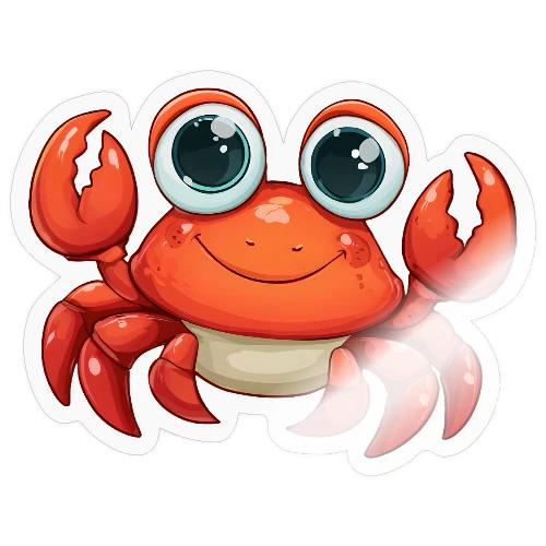 Cute Cartoon Baby Crab - Sticker