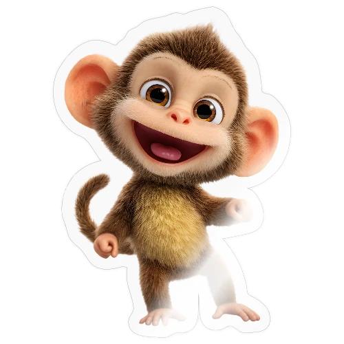 Happy Baby Monkey Standing - Sticker