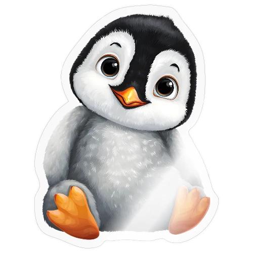Innocent Penguin Sitting - Sticker