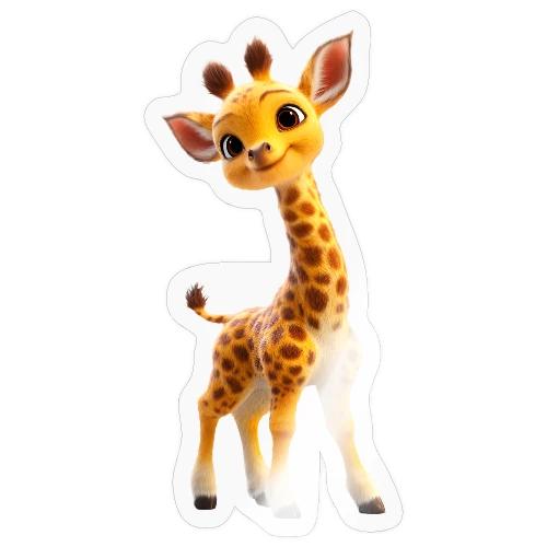 Adorable 3D Baby Giraffe with Big Eyes - Sticker
