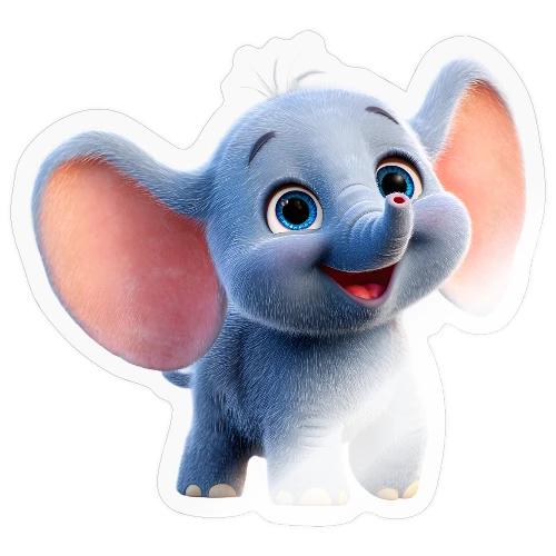 Playful Baby Elephant with Big Eyes - Sticker