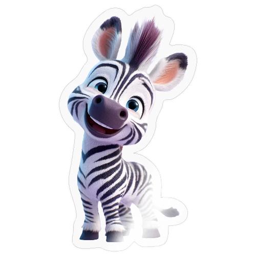 Playful 3D Baby Zebra Smiling Brightly - Sticker
