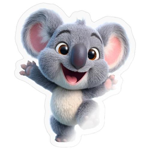 Joyful 3D Baby Koala with Arms Up - Sticker