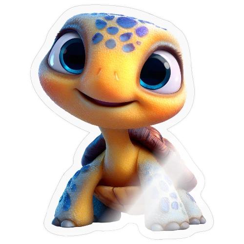 Joyful 3D Baby Turtle with Big Eyes - Sticker