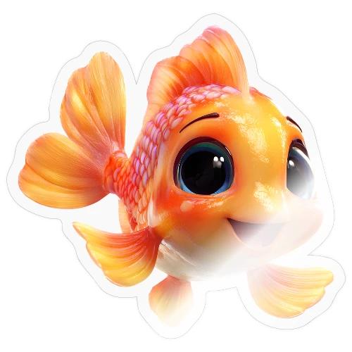 Cheerful 3D Orange Baby Fish - Sticker