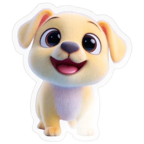 Playful 3D Baby Puppy Looking Up - Sticker