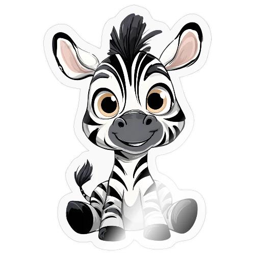 Adorable Cartoon Baby Zebra with Innocent Eyes - Sticker