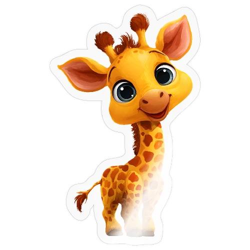 Adorable Cartoon Baby Giraffe with Big Eyes - Sticker