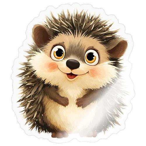 Smiling Cartoon Hedgehog with Joyful Expression - Sticker