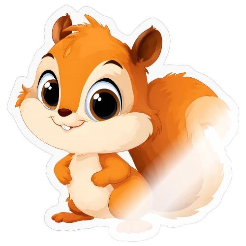 Playful Cartoon Squirrel with Big Innocent Eyes - Sticker