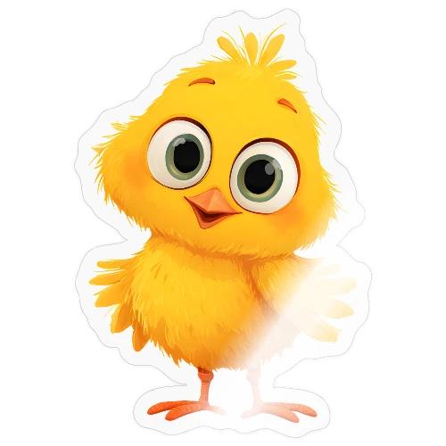 Sweet Yellow Cartoon Chick with Joyful Smile - Sticker