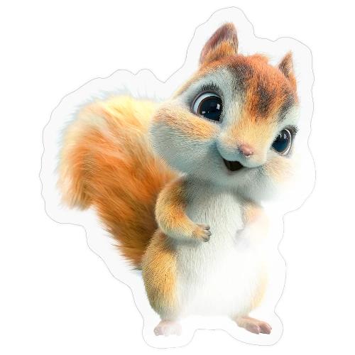 Adorable Cartoon Baby Squirrel Smiling - Sticker