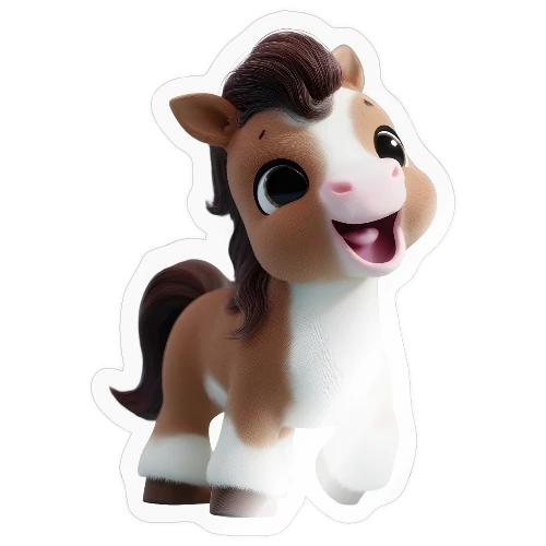 Sweet Cartoon Baby Pony in Brown and White - Sticker