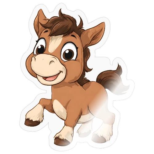 Playful Cartoon Baby Pony Full of Joy - Sticker