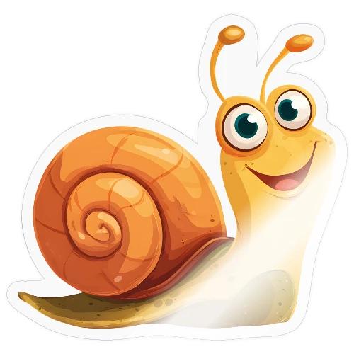 Happy Cartoon Snail with a Smile - Sticker