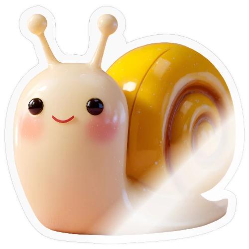 Sweet Cartoon Baby Snail Full of Joy - Sticker