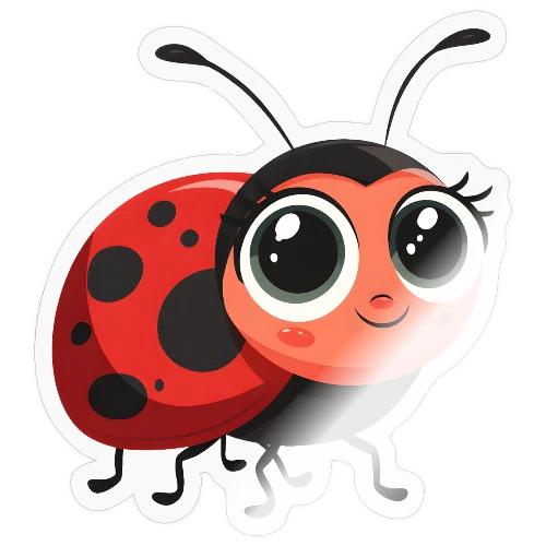 Cute Cartoon Ladybug Full of Joy - Sticker