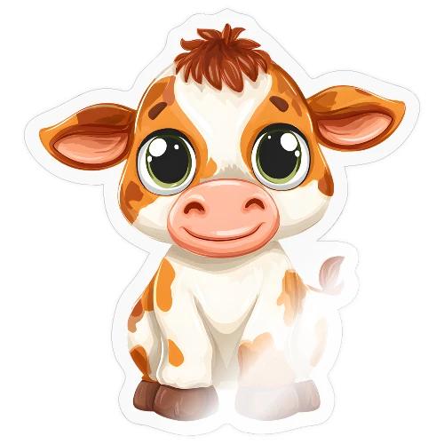 Cute Cartoon Baby Calf with Bright Innocent Eyes - Sticker