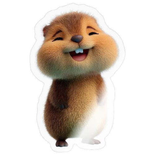 Joyful Cartoon Baby Beaver - Sticker