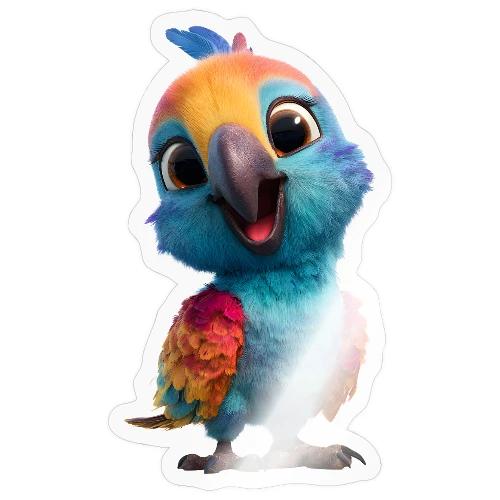 Colorful Cartoon Baby Parrot Design - Sticker