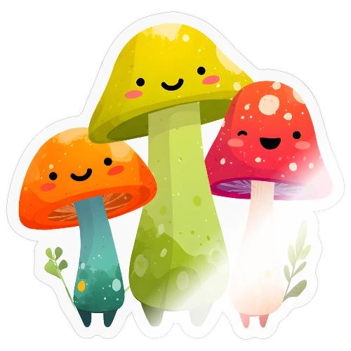 Trio of Happy Mushrooms - Sticker