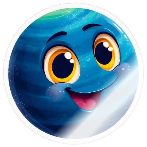 Smiling Blue Planet - Sticker