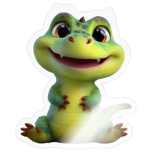 Playful Cartoon Baby Alligator - Sticker
