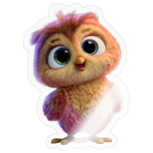 Adorable Baby Owl with Big Eyes - Sticker