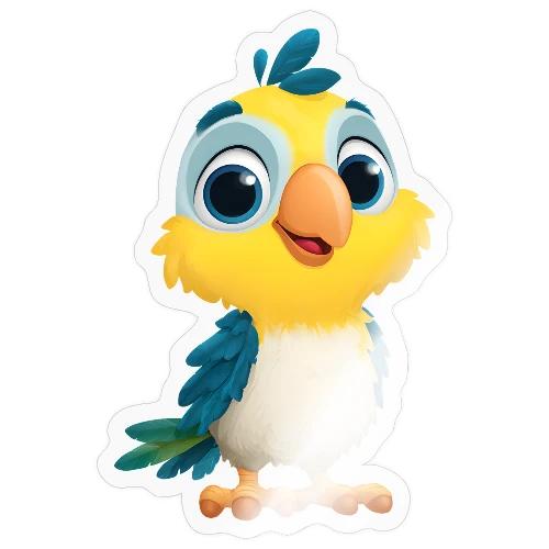 Playful Cartoon Parrot with Big Happy Eyes - Sticker