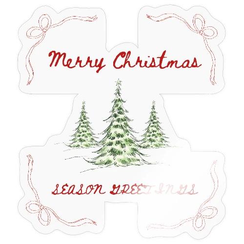 Beautiful Green Christmas Tree Graphic - Sticker