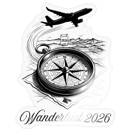 Wanderlust 2026 T-Shirt | Minimalist Travel Plane - Sticker
