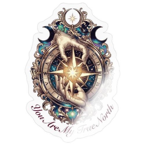 You Are My True North Celestial Compass T-Shirt - Sticker