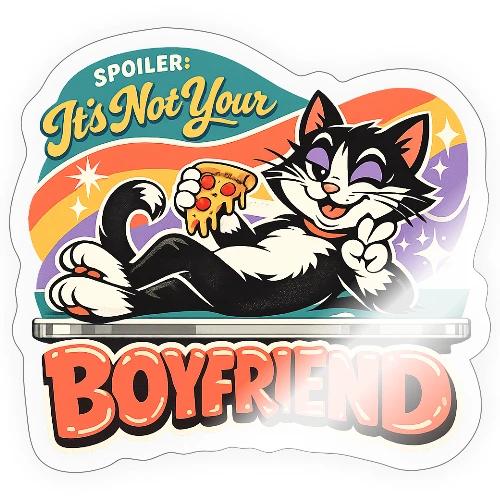 Sassy Cat Pride Pizza Retro Comic - Sticker