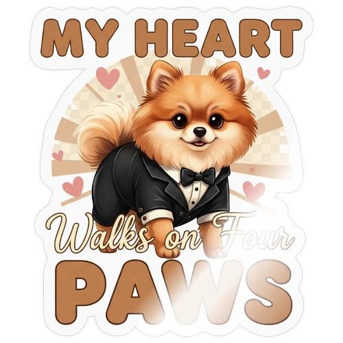My Heart Walks on Four Paws – Pomeranian tee - Sticker
