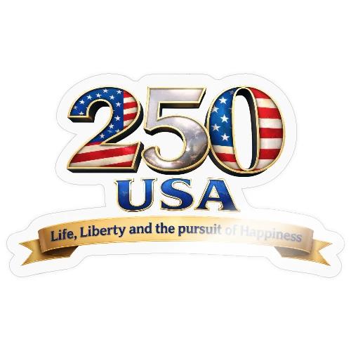250 USA Liberty Banner - Sticker