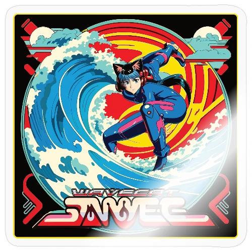Anime Wavecat Surfer - Sticker