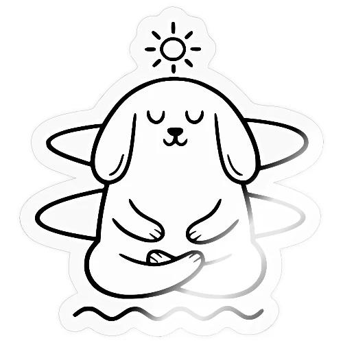 Cute Meditating Bunny Zen Yoga Animal - Sticker