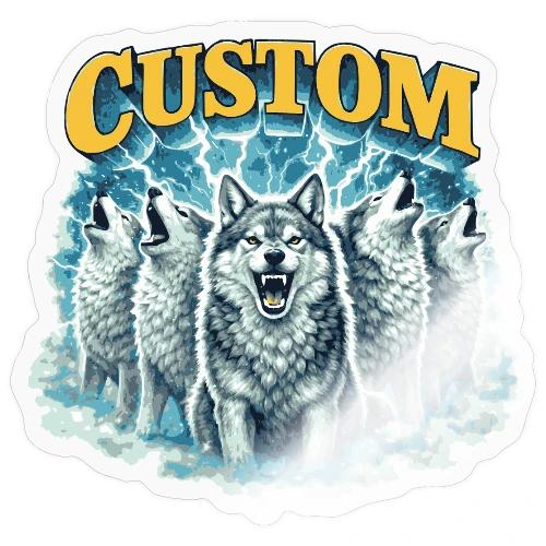 Custom Wolf Pack Howling Moon Vintage Wilderness - Sticker