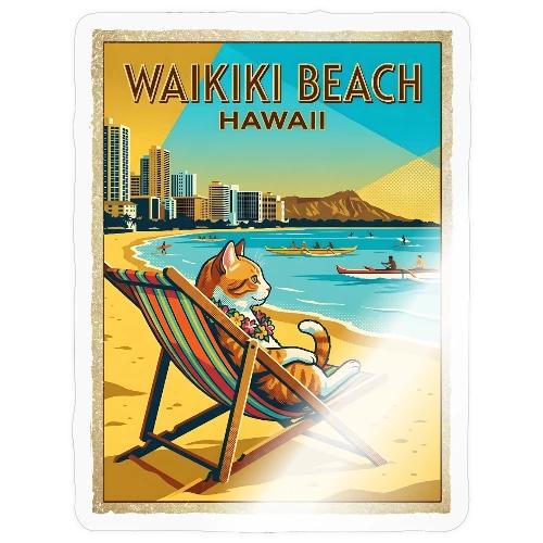 Waikiki Beach Cat - Sticker
