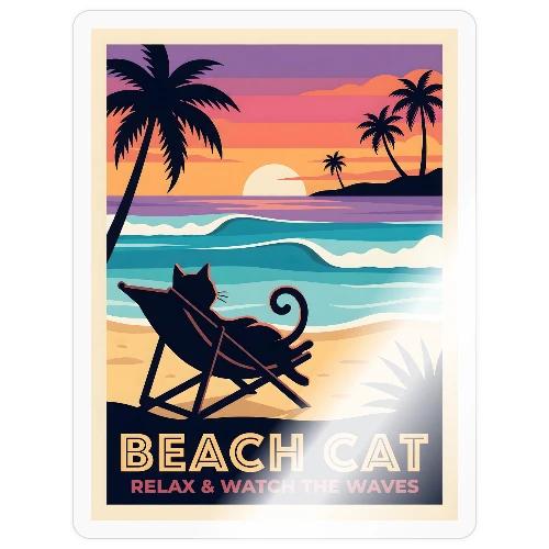 Beach Cat - Sticker