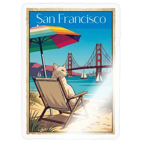 San Francisco Beach Cat - Sticker
