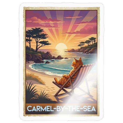 Beach Cat At Carmel-By-The-Sea - Sticker