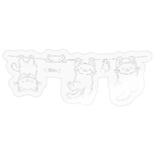 Minimalist Hanging Cats Line Art - Cute Kittens - Sticker