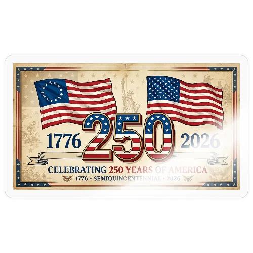 USA 250th Anniversary Flags Emblem - Sticker