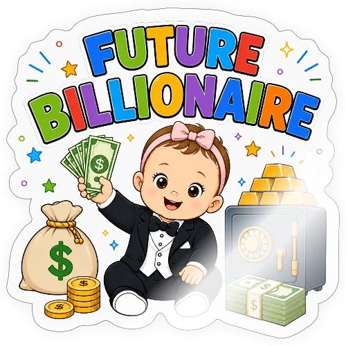 Future Billionaire -Girl-W - Sticker