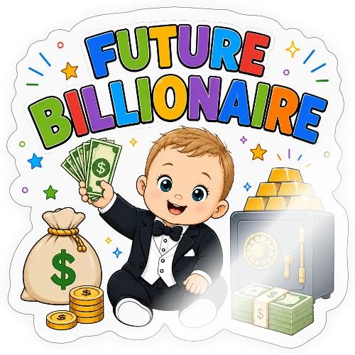 Future Billionaire - Boy-W - Sticker