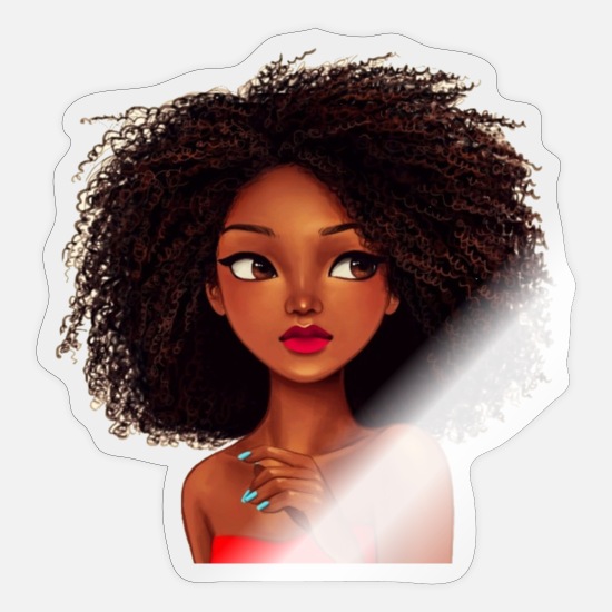 curly hair girl' Sticker | Spreadshirt