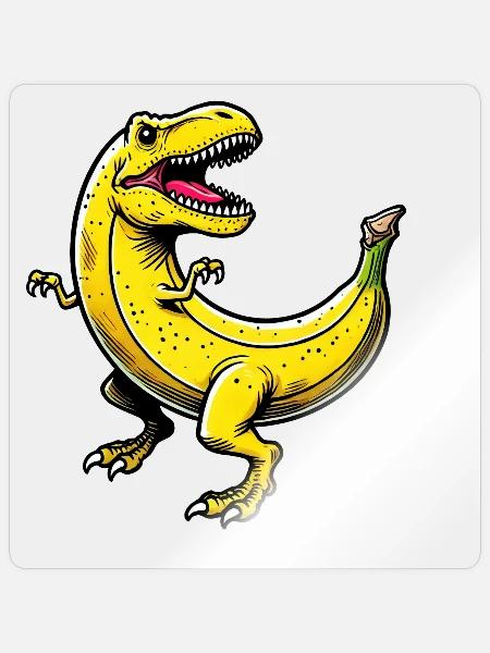 Bananasaurus REX – Funny T-Rex Banana Design - Sticker - transparent glossy