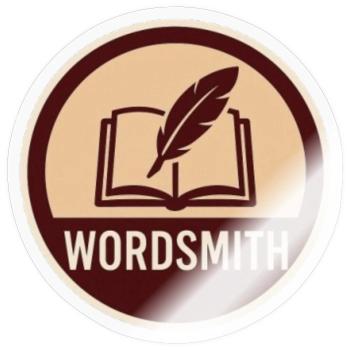Wordsmith Quill Open Book  - Sticker - transparent glossy - Front